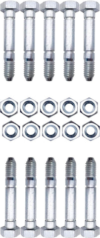 IKSI 10-pack shear pins and nuts for Ariens compatibility, ready for quick replacement during snow removal.