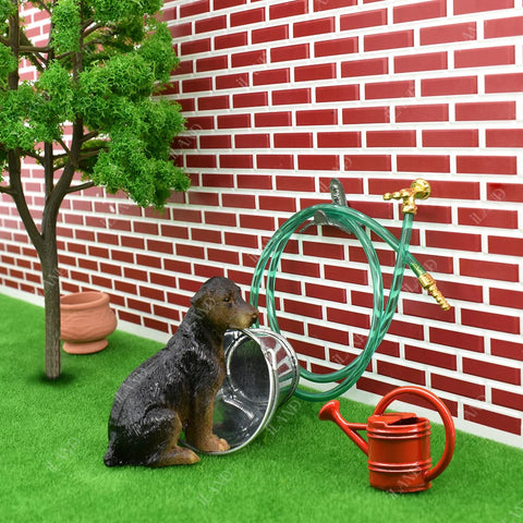 iland dollhouse gardening tools watering pot with red finish adds realism
