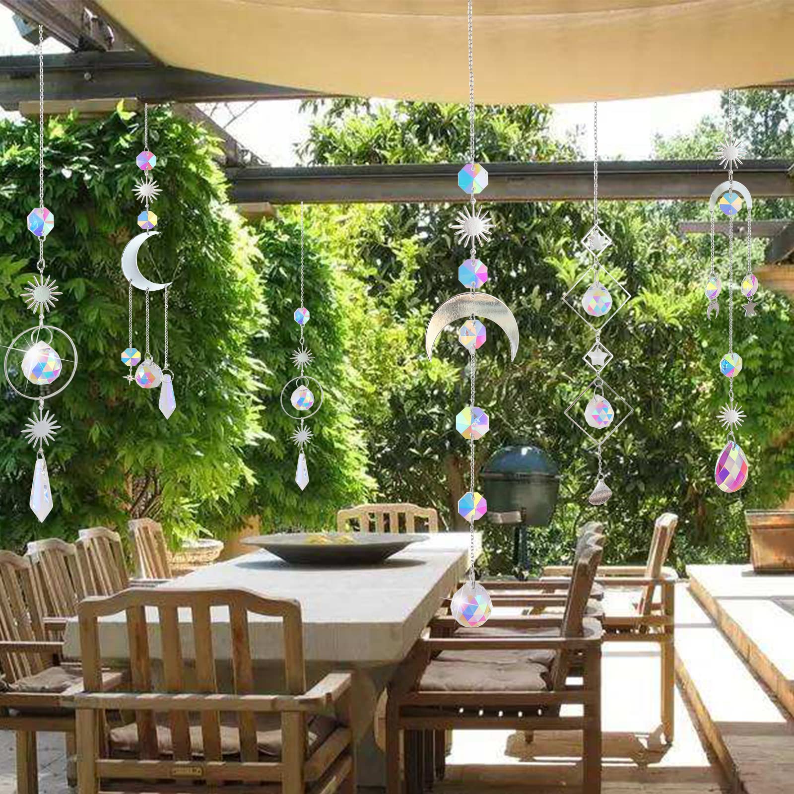 ilclviz hanging pendants transform sunlight into decorative glow for events.