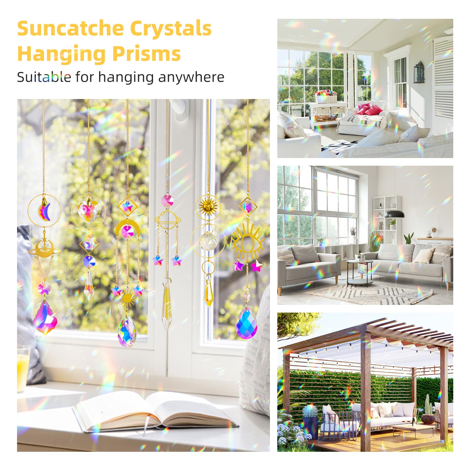 ilclviz indoor outdoor crystal suncatcher decor that sparkles in sunlight