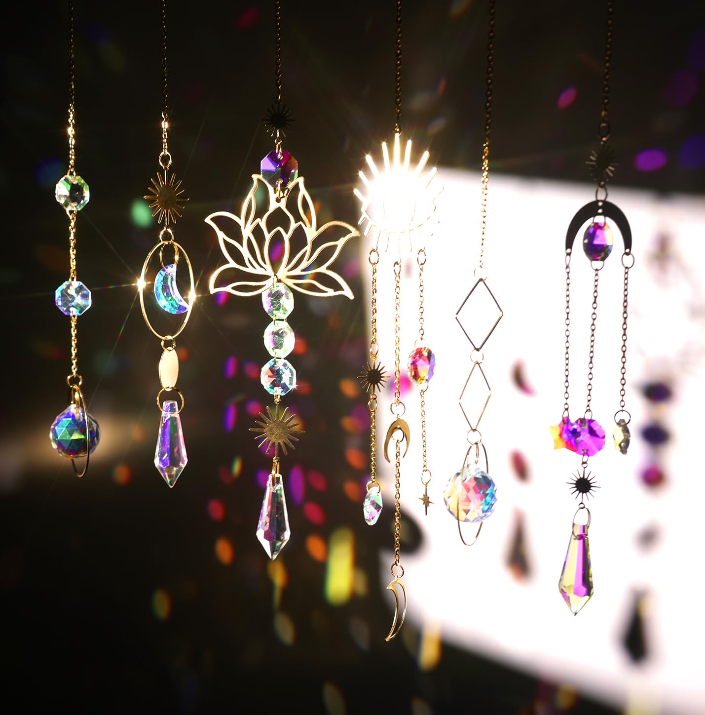 ilclviz suncatcher prism chain set adds vibrant light to windows