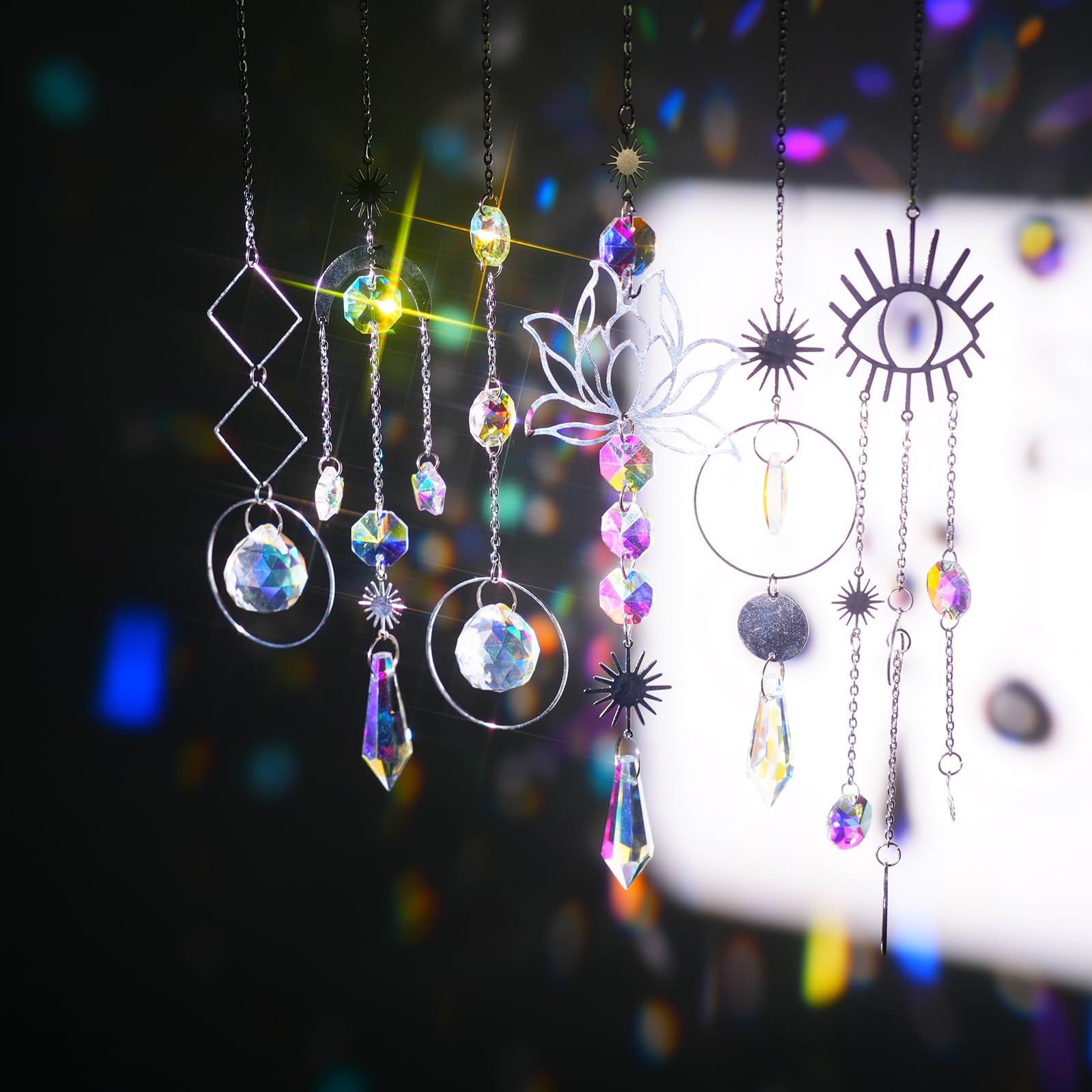 ilclviz suncatcher crystal ball window reflections create vivid color when sunlight hits.
