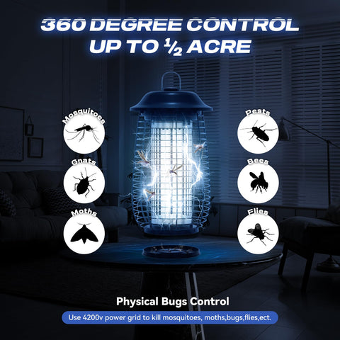ILCPP Bug Zapper emits UV violet light to attract pests and zap them safely