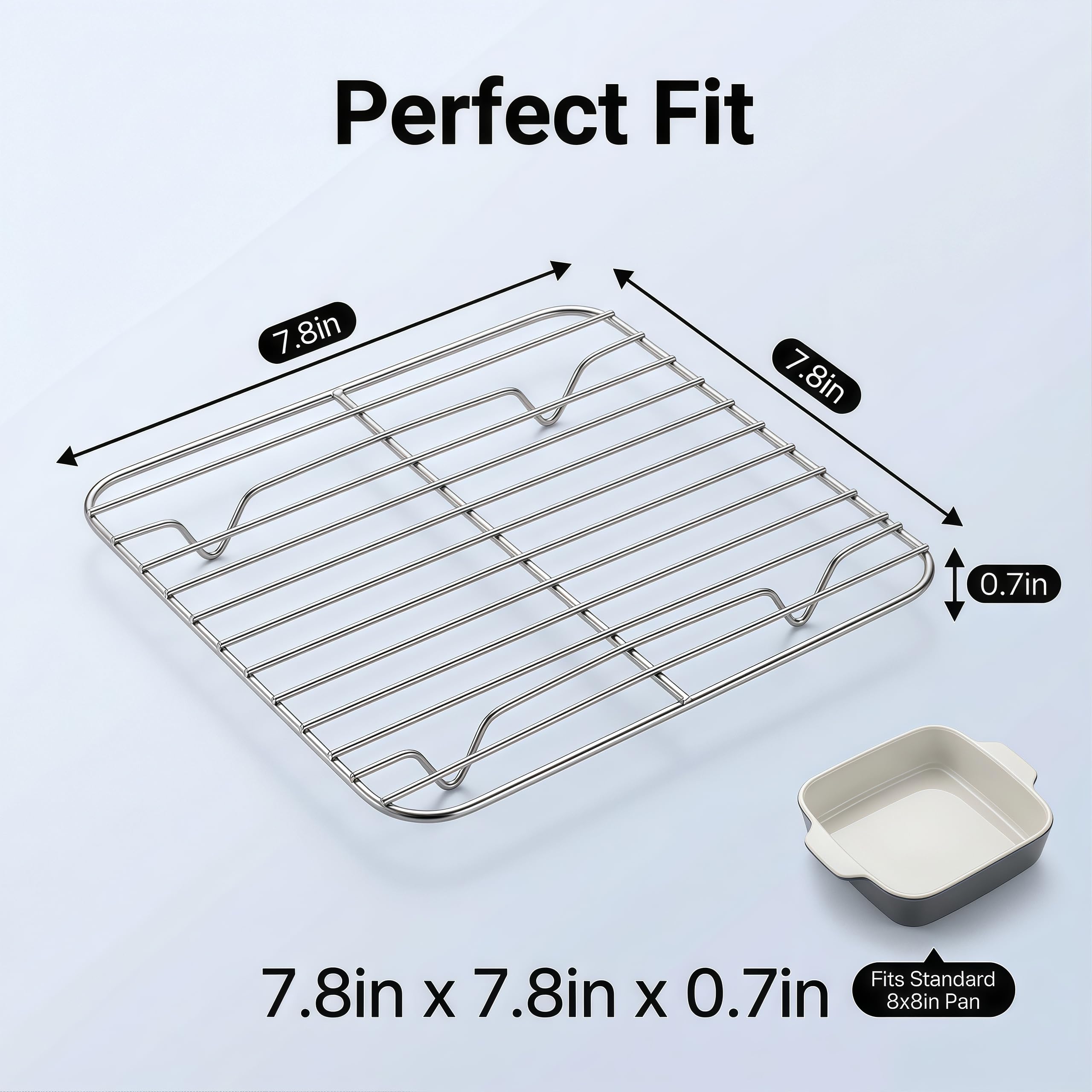 ILIEMOC square wire rack fits select 5–6 qt air fryers for versatile cooking