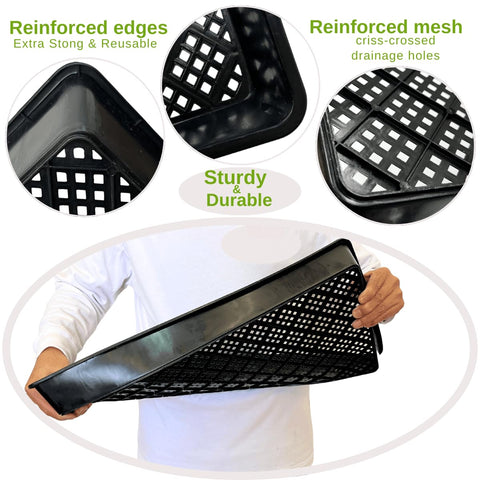 ILITING seedling starter tray reinforced edges for sturdy handling.