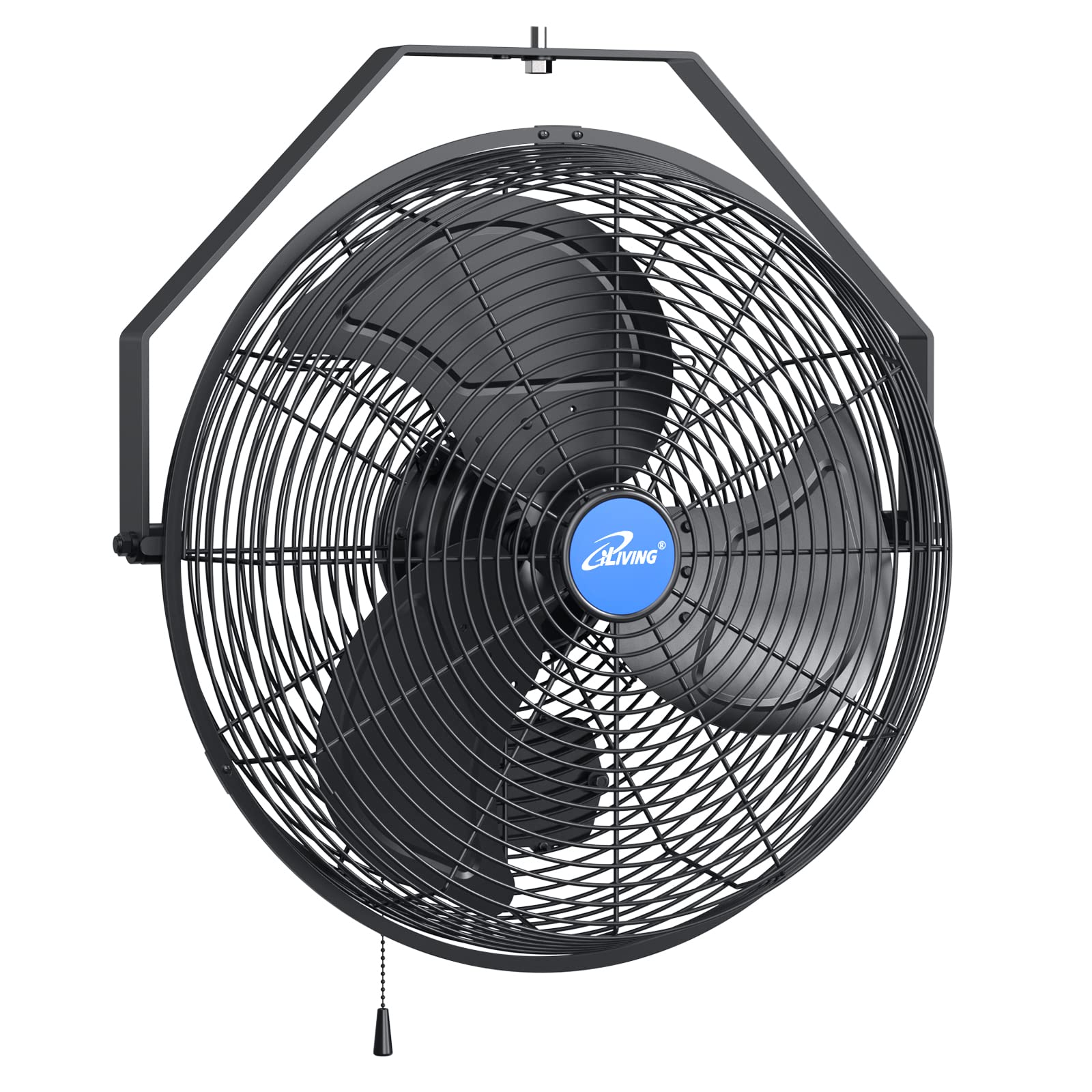 iLiving 14-inch wall-mounted fan front view for outdoor cooling