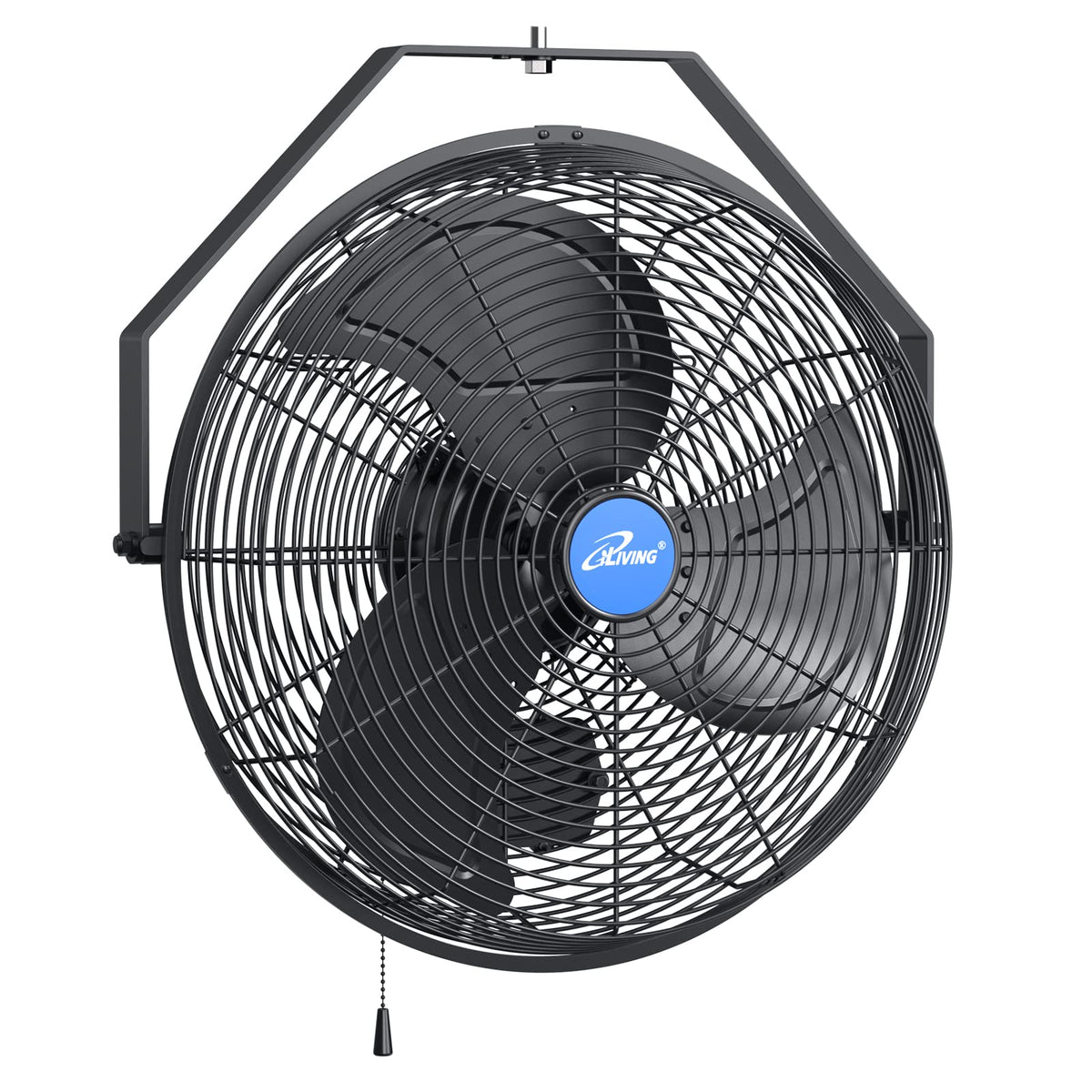 iLiving 14-inch wall-mounted fan front view for outdoor cooling