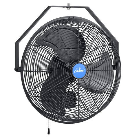iLiving 14-inch wall-mounted fan front view for outdoor cooling