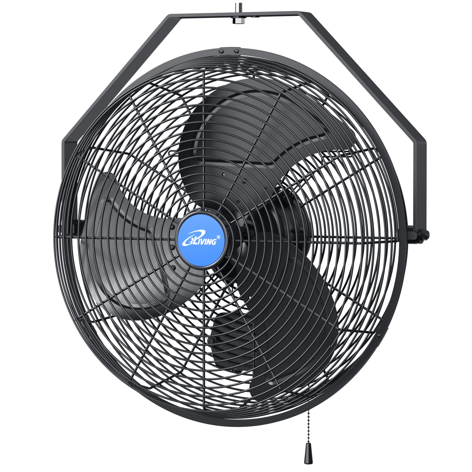 iLiving 18inch wall fan mounted in a garage delivering strong cooling