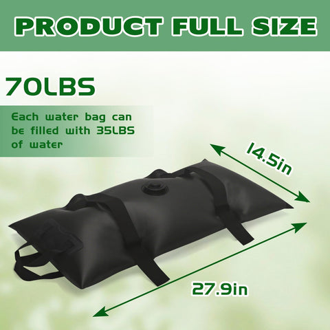 ILLUMINEW fillable water bags provide quick stability on patios