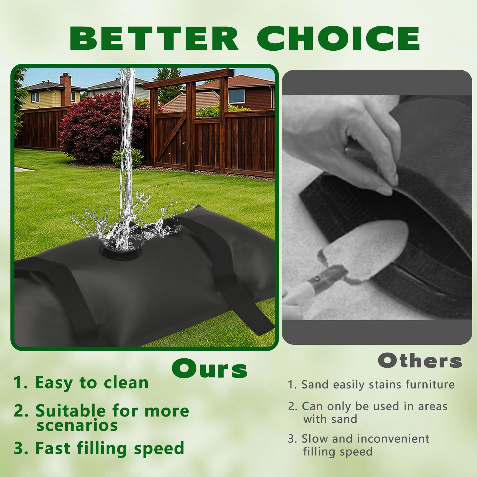 ILLUMINEW leakproof water bags prevent spills during wind