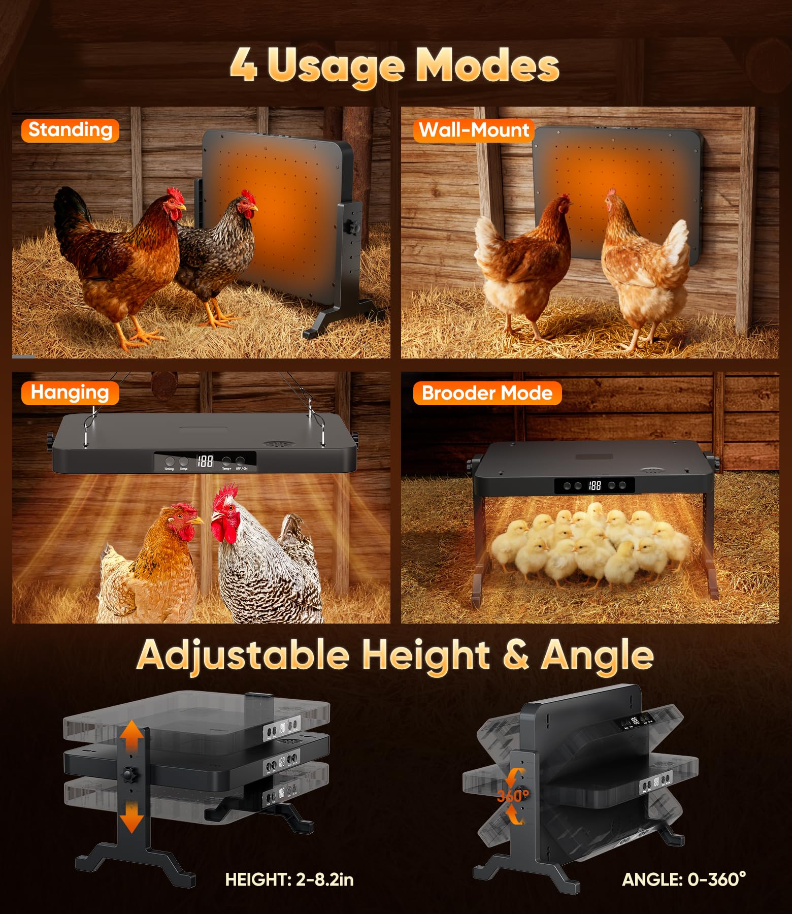 ILOJUST Four usage modes support chicks to adults with versatile mounting.