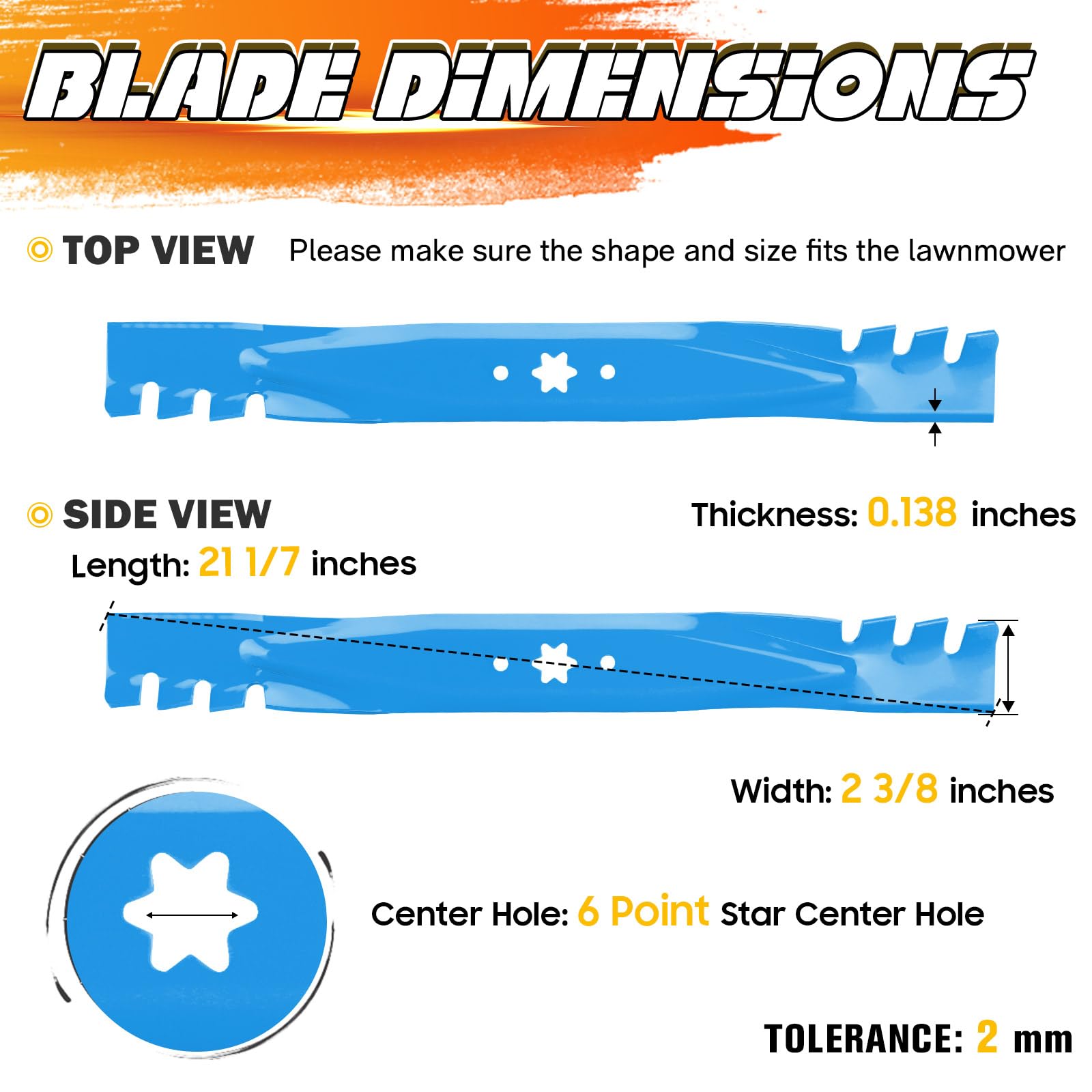ILONPA 3-in-1 mulching tooth blade detail