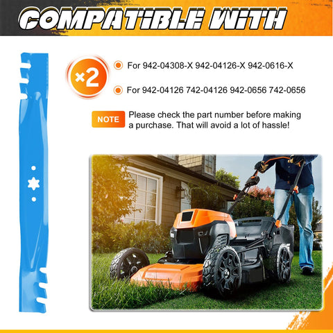 ILONPA 42-inch mower blades with precise dimensions