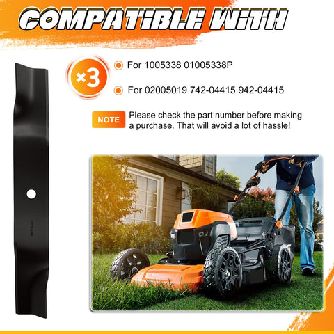 ILONPA 60-inch high-lift blades for Cub Cadet 02005019 mowing varied terrain