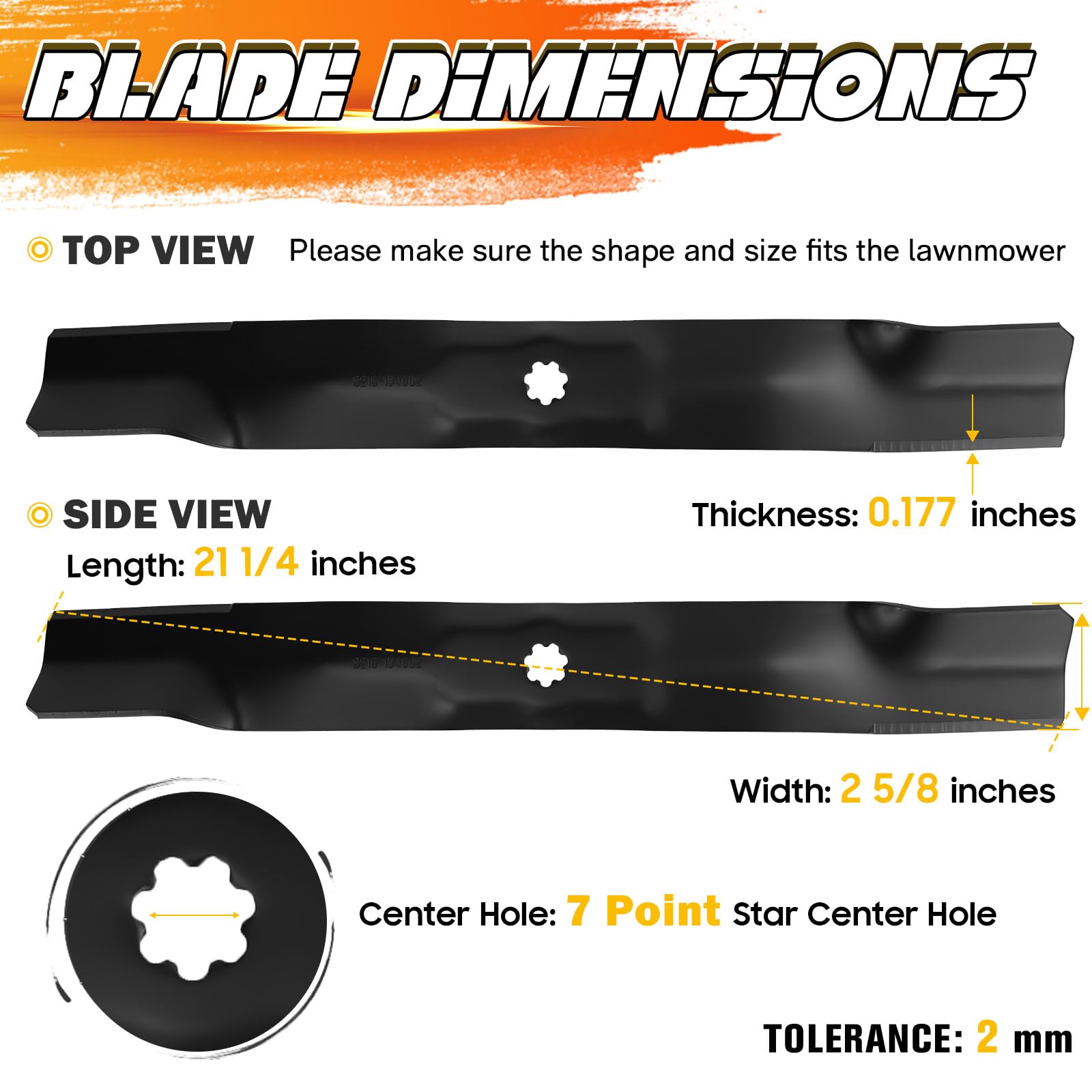 ILONPA AM141034 42-inch blades use a 7-star center hole