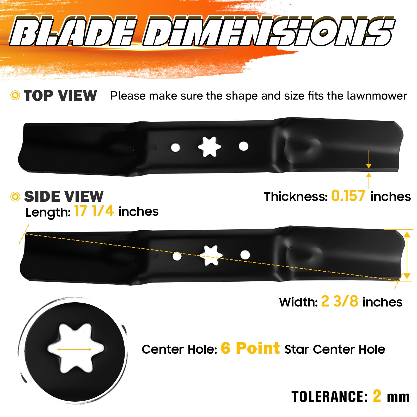 ILONPA Cub Cadet 34-inch RZT-L34 blade for smaller decks.
