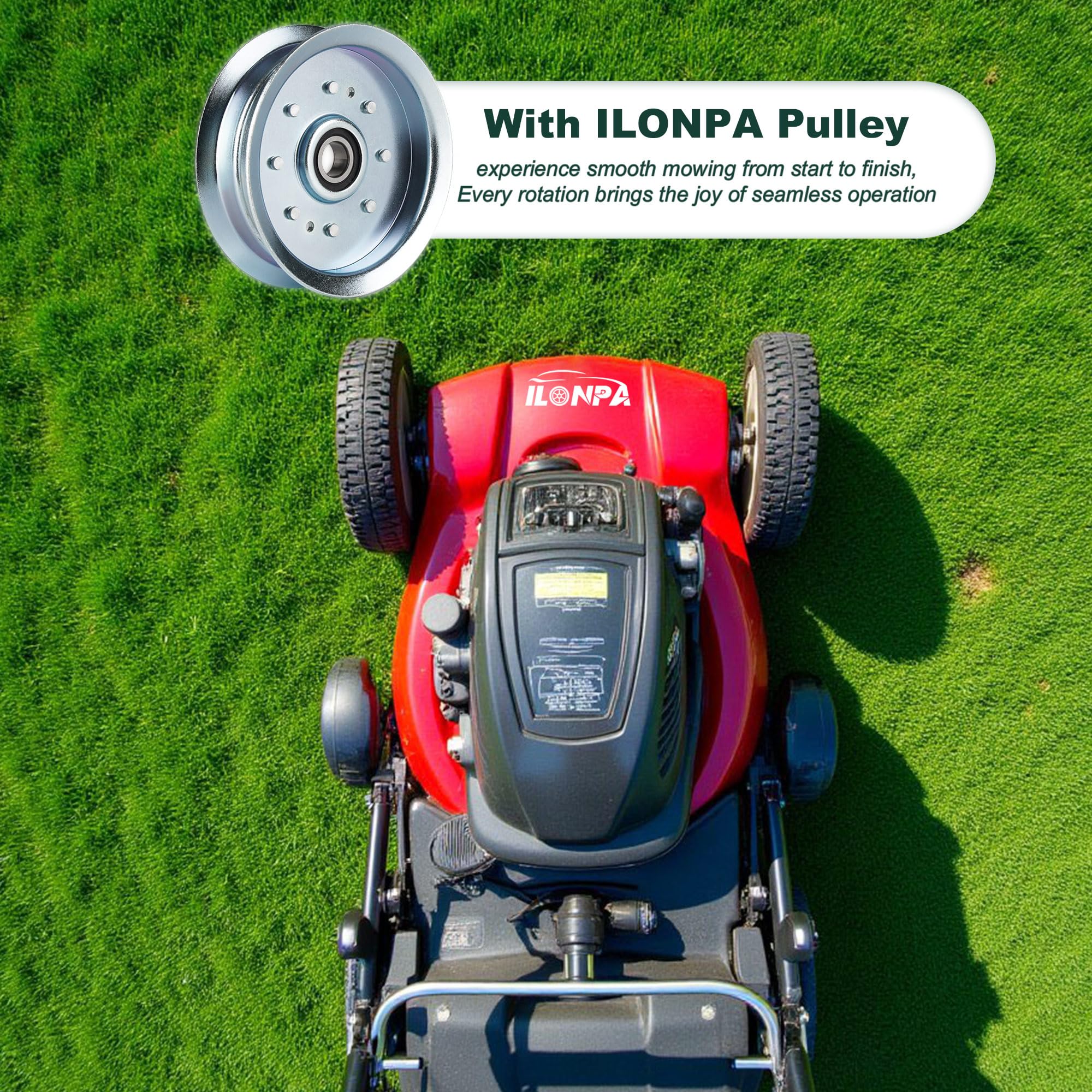 Ilonpa flat idler pulley for John Deere L110 L111 improves belt tension