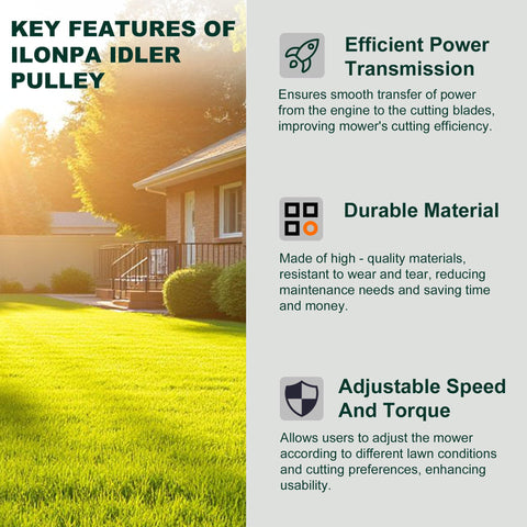 Ilonpa flat idler pulley for RZT L46 L50 maintains drive stability