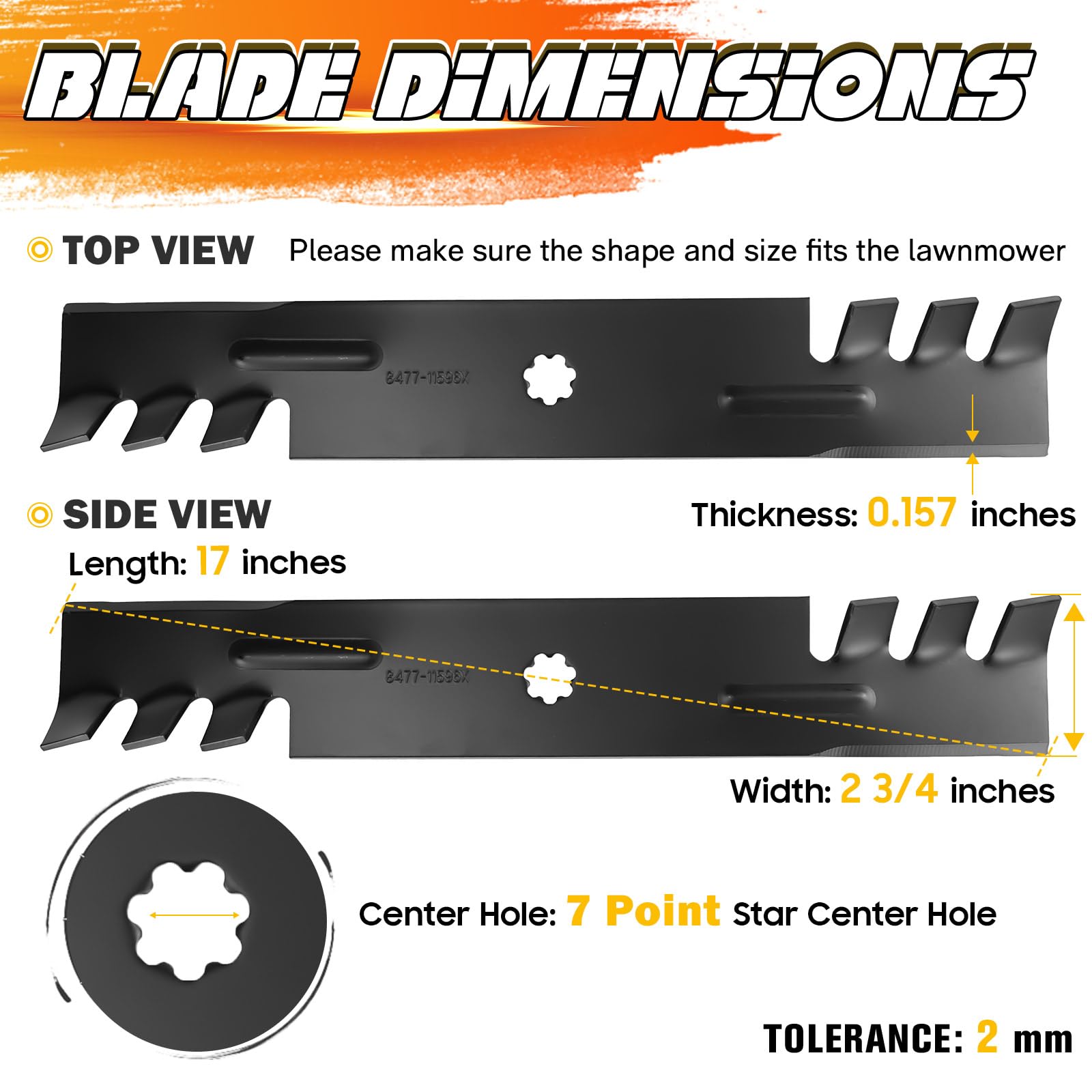 Mulching-focused ILONPA blades on a lush lawn delivering neat clippings.