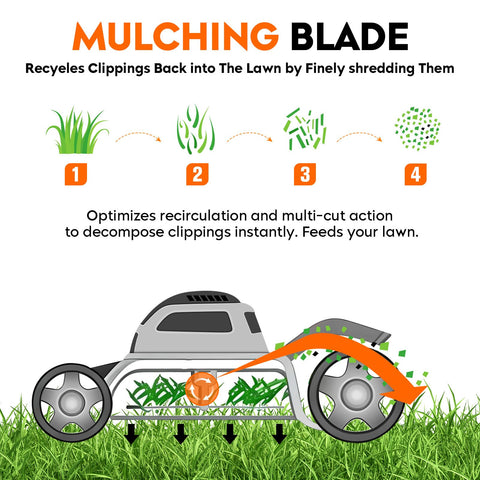 ILONPA GY20852 17-inch length ensures balanced mowing on 48-inch decks.