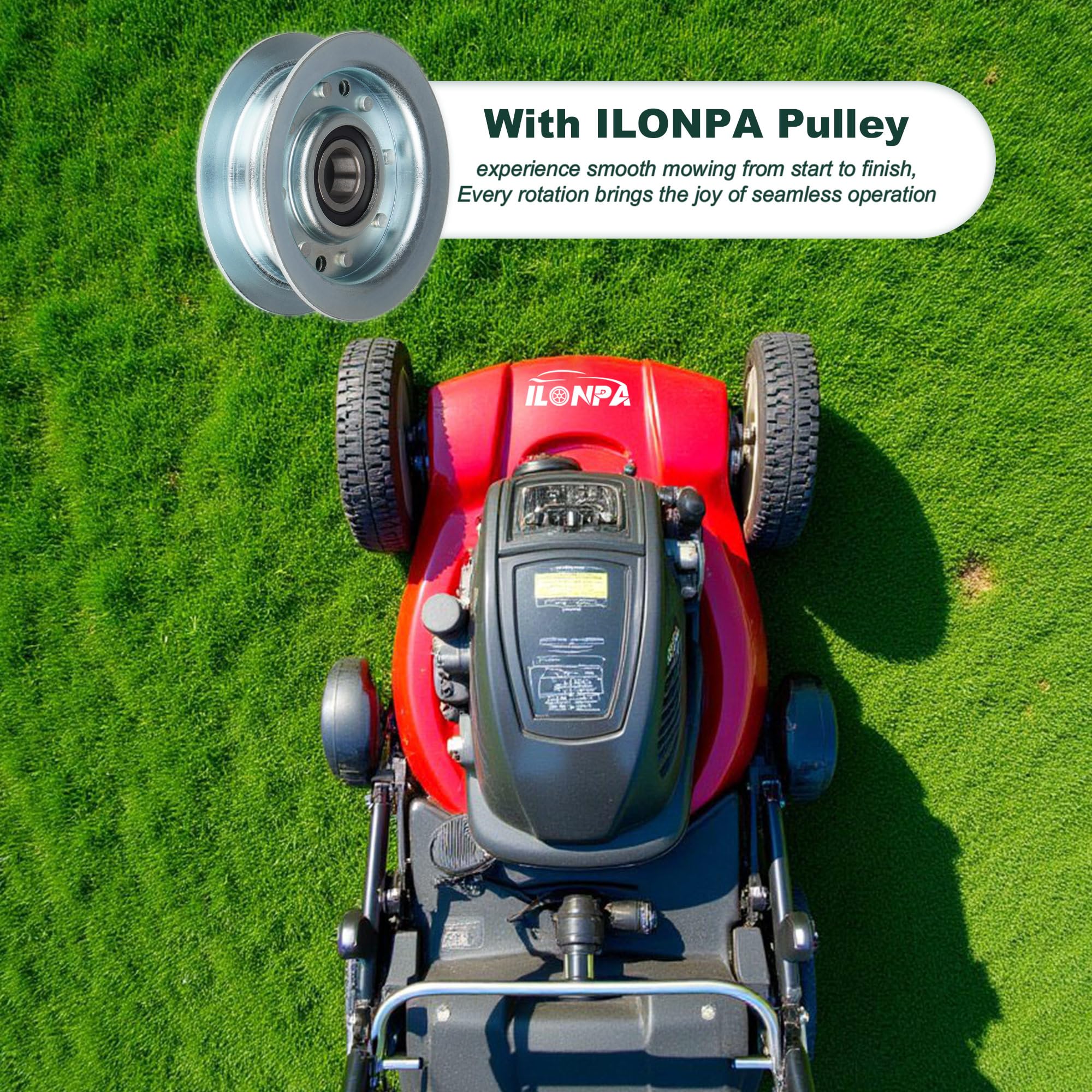 ILONPA idler pulley gy20110 side detail with robust mounting points for secure fit