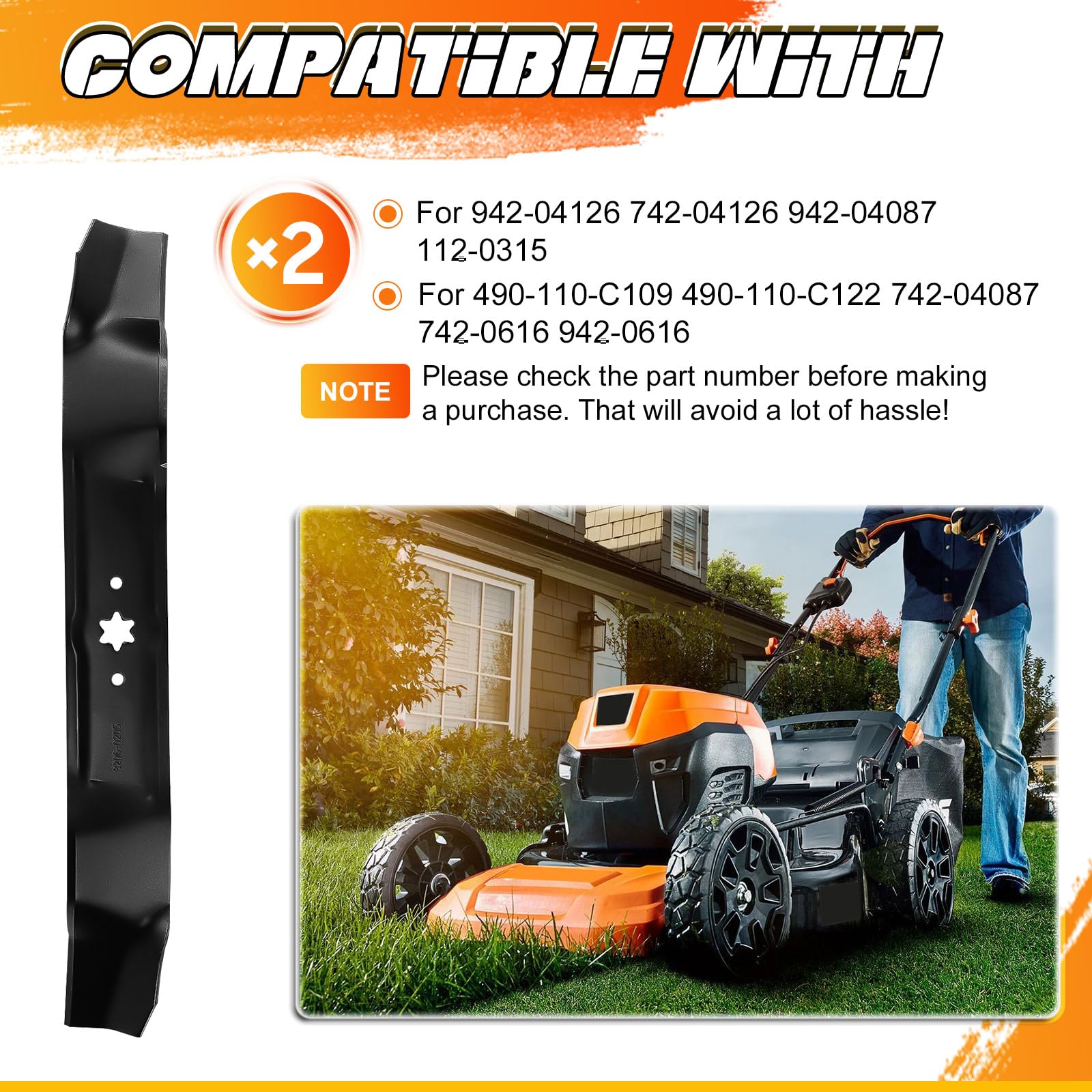 ILONPA 942-0616A blade for RZT 42-inch mower provides smooth mulching results.