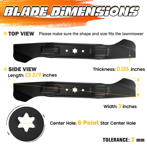 ILONPA Troy-Bilt/MTD compatibility blades for 46-inch decks