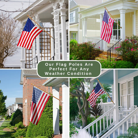 ILOT flag pole with adjustable rotating rings for versatile flag sizing.