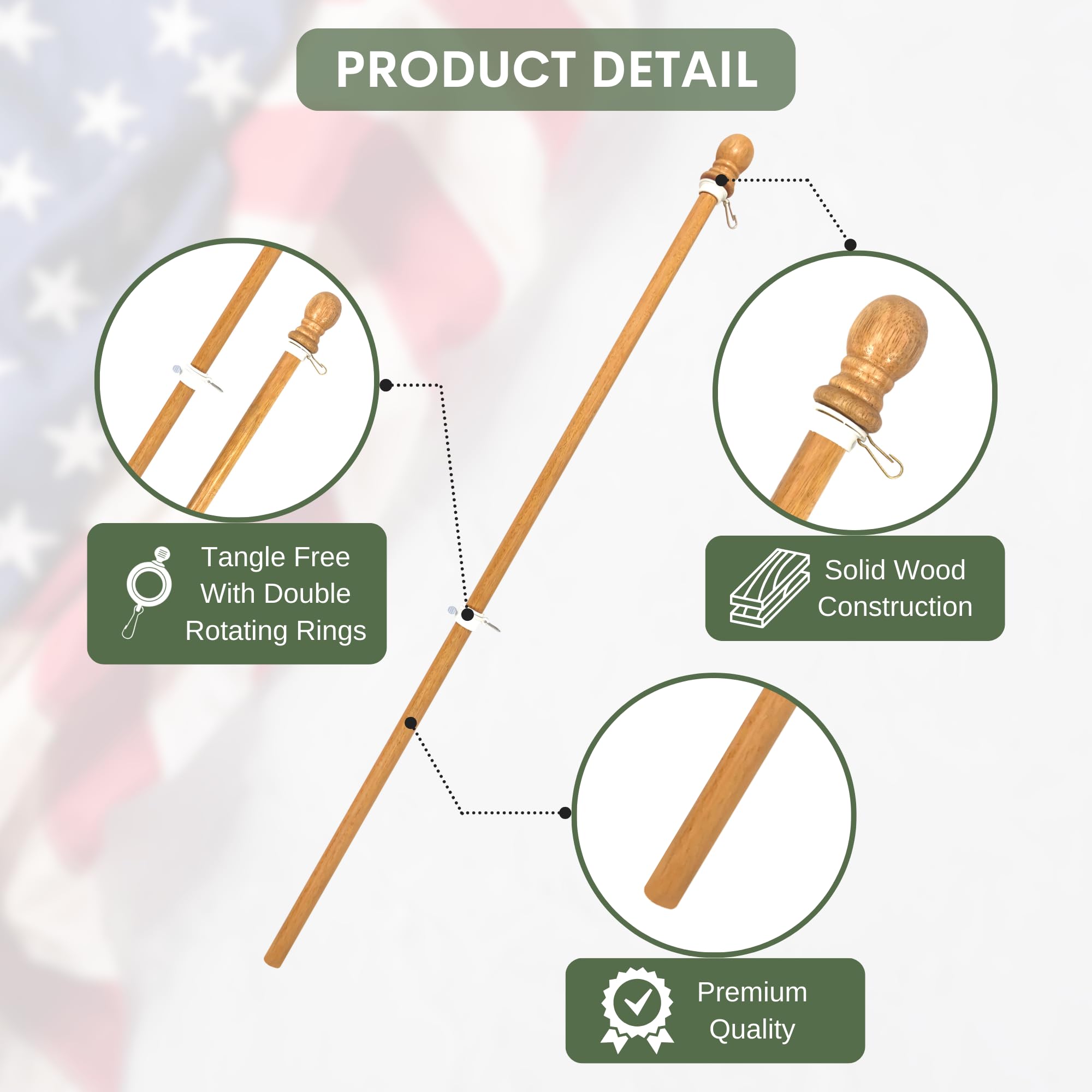 ILOT heavy-duty outdoor flag pole stands up to wind and weather.