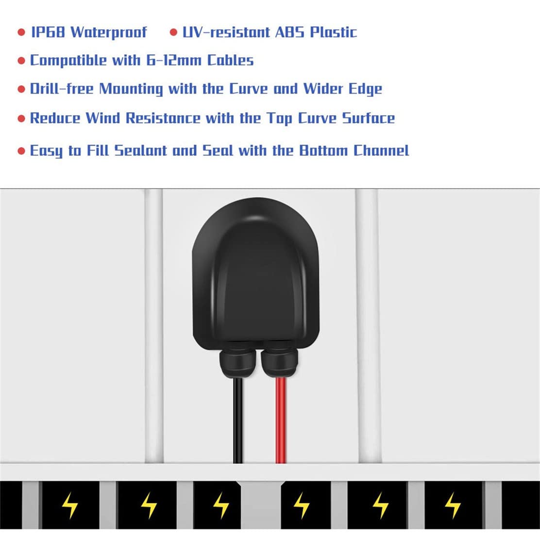 ILSSLI RV motorhome solar entry gland for easy glue-based mounting