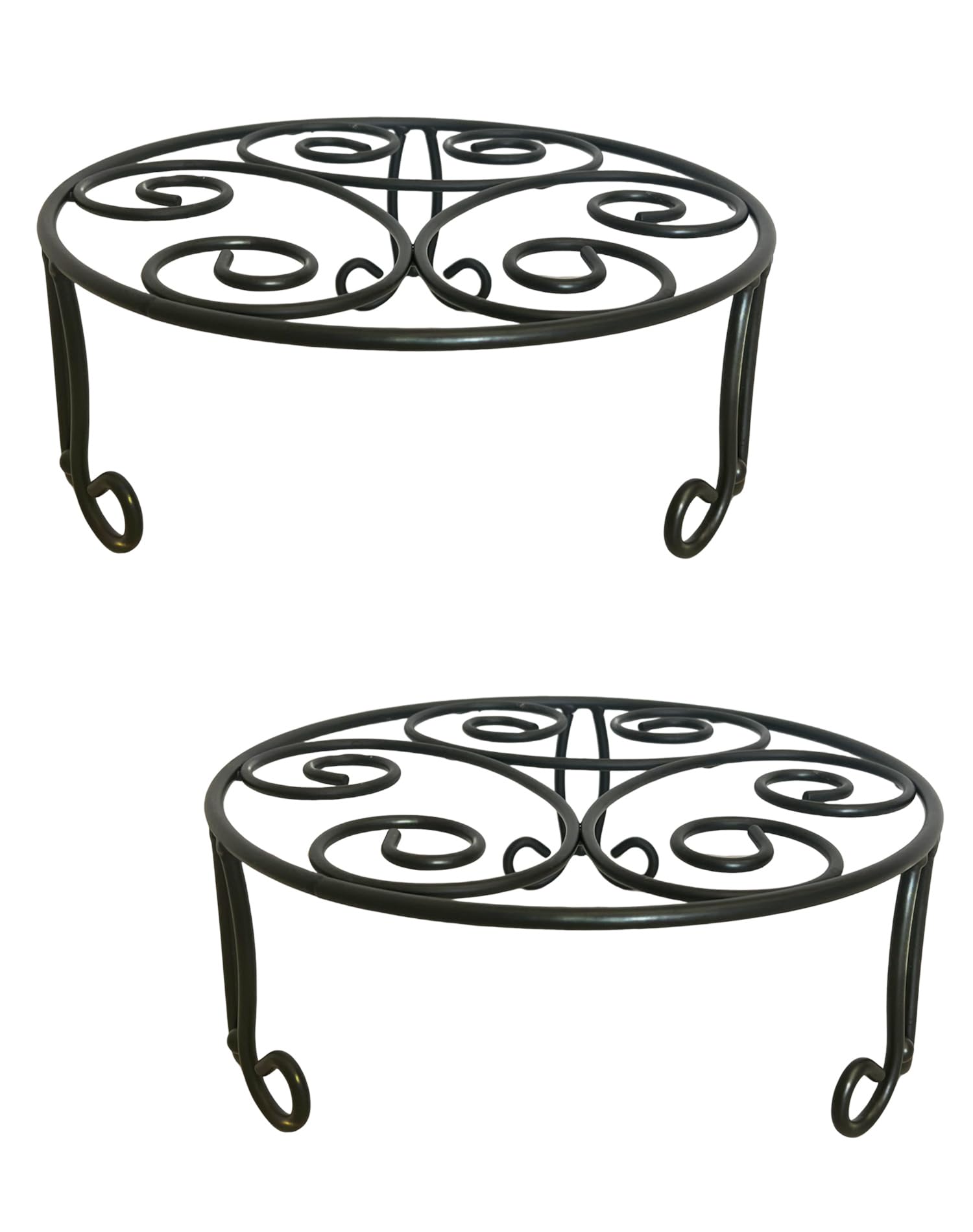 ILTreFlo iron plant stand 13-diameter top view supports heavy pots.