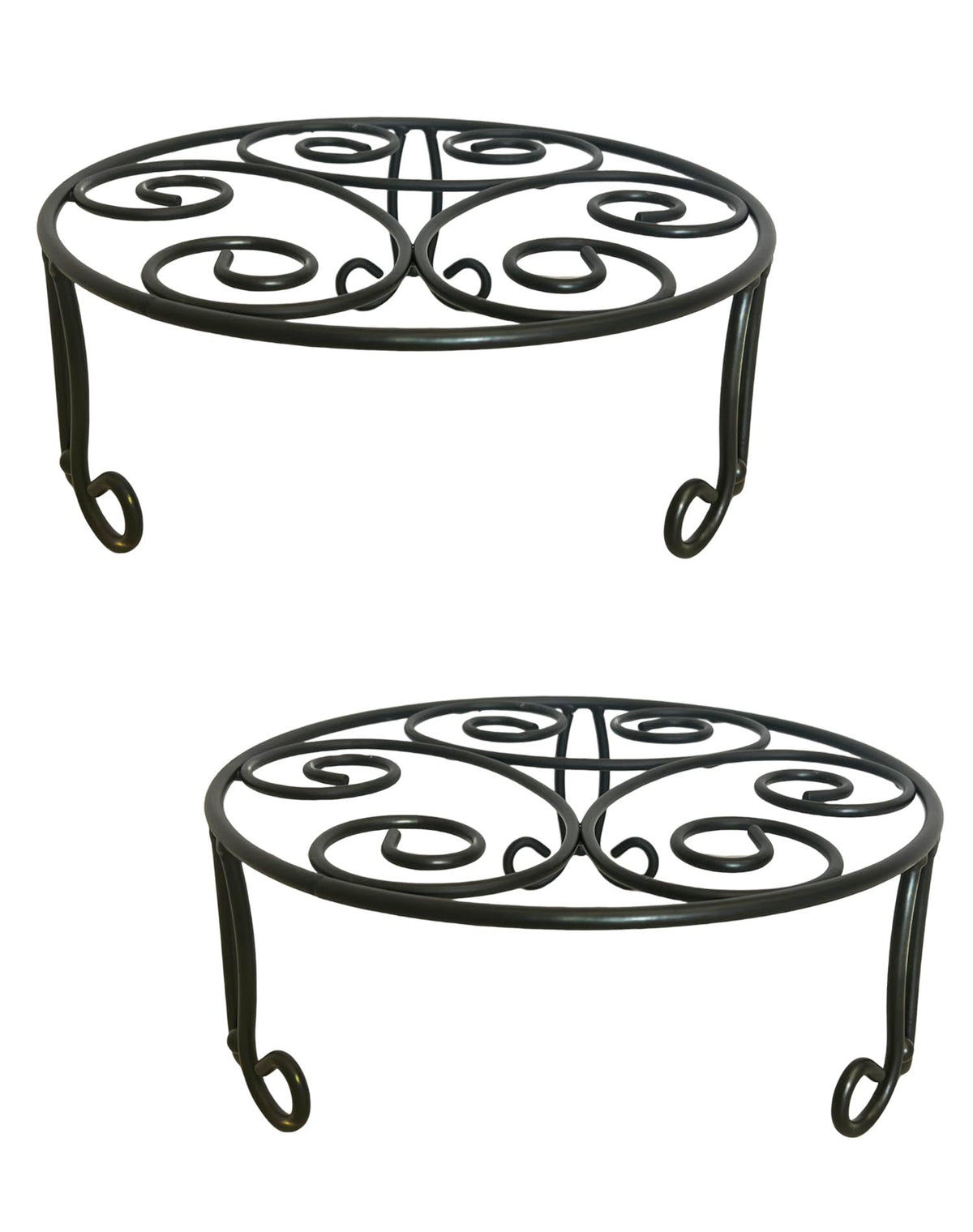 ILTreFlo iron plant stand 13-diameter top view supports heavy pots.