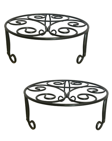 ILTreFlo iron plant stand 13-diameter top view supports heavy pots.