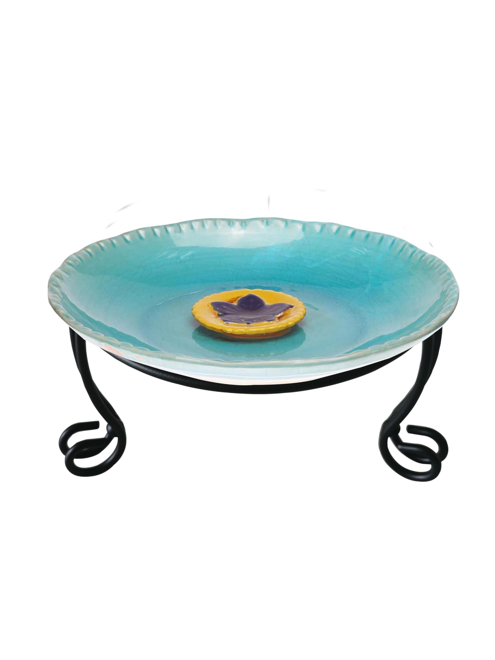 Three-leg design provides stable support for gazing balls and bowls.
