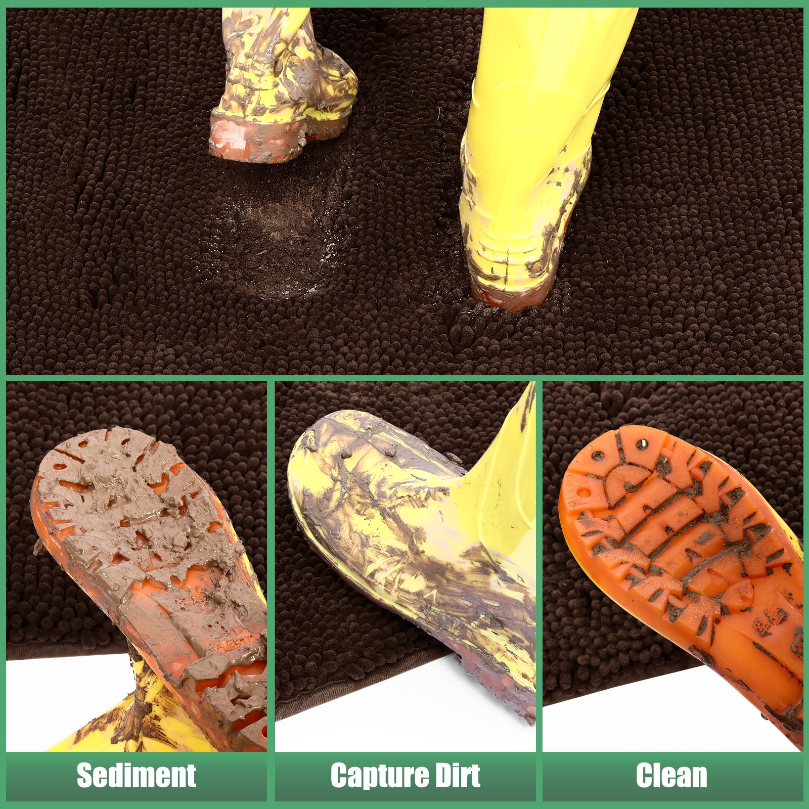 IM HOME Anti-slip backing keeps mat securely in place on entryways.