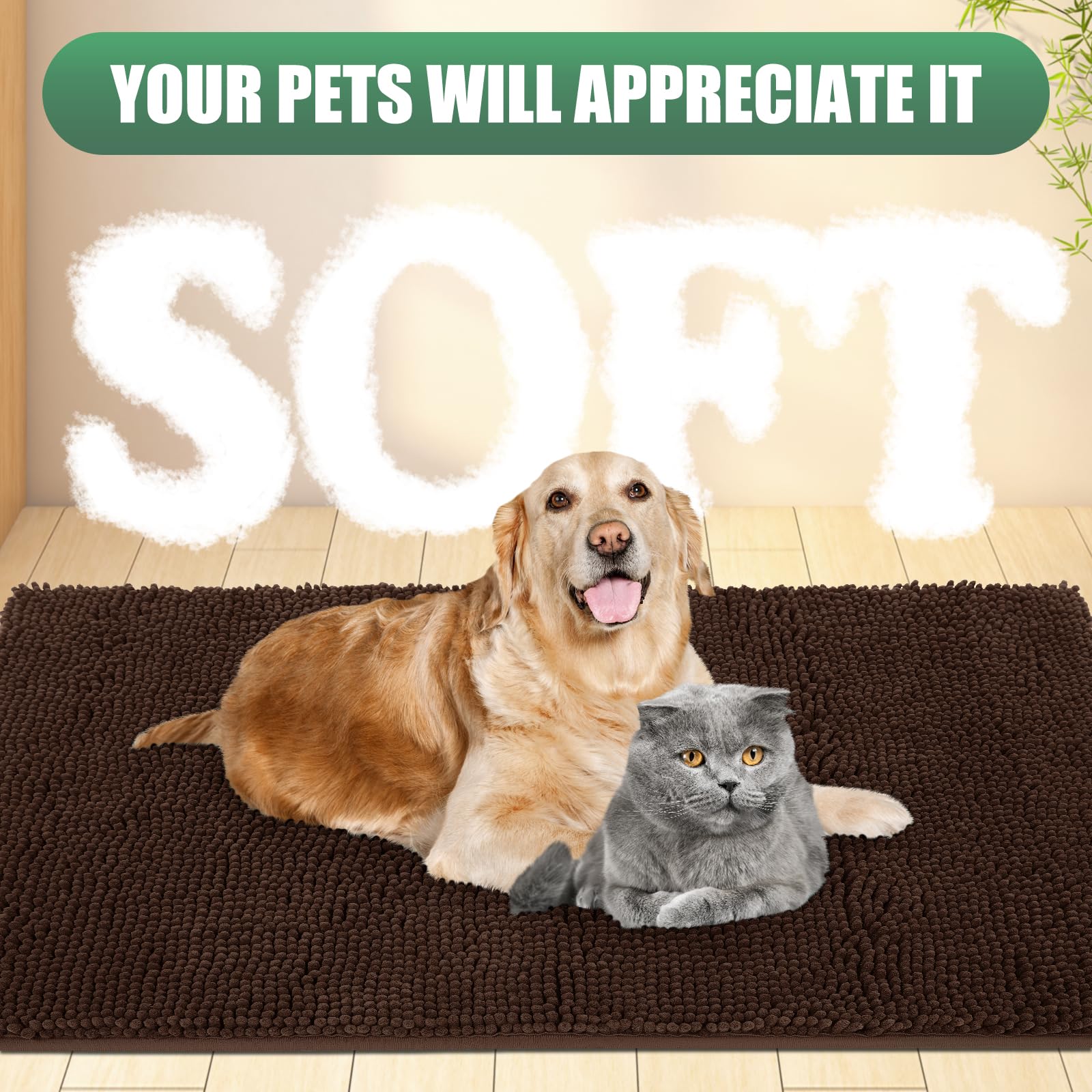 IM HOME Doormat machine washable in cold water for easy cleaning.