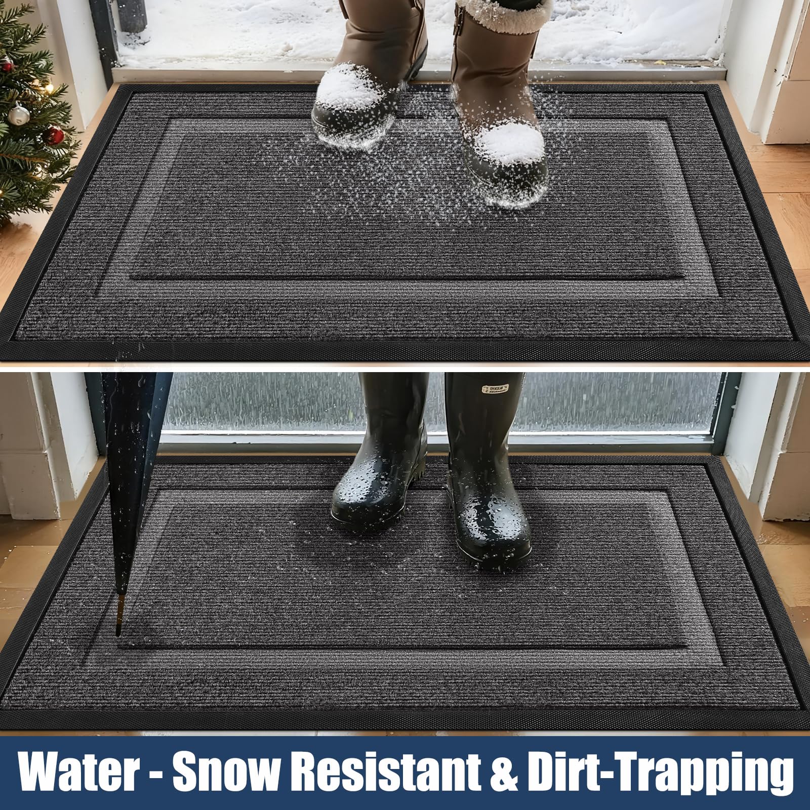 IM HOME low-profile front door mat fits under doors while helping reduce slips.