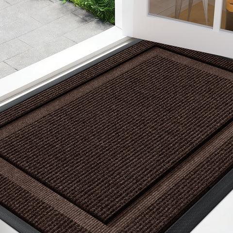 IM HOME brown front door mat with waterproof performance for outdoor entry