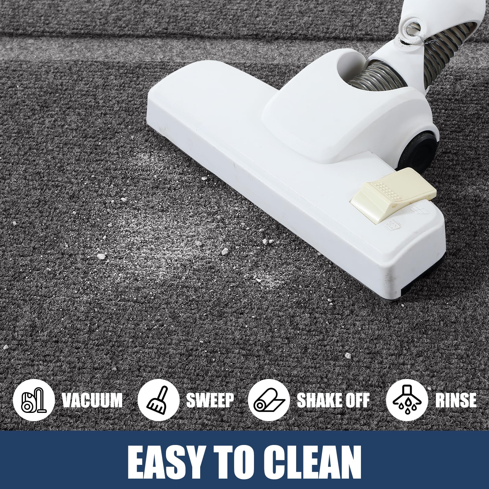 IM HOME easy-clean mat can be shaken, swept, or rinsed.
