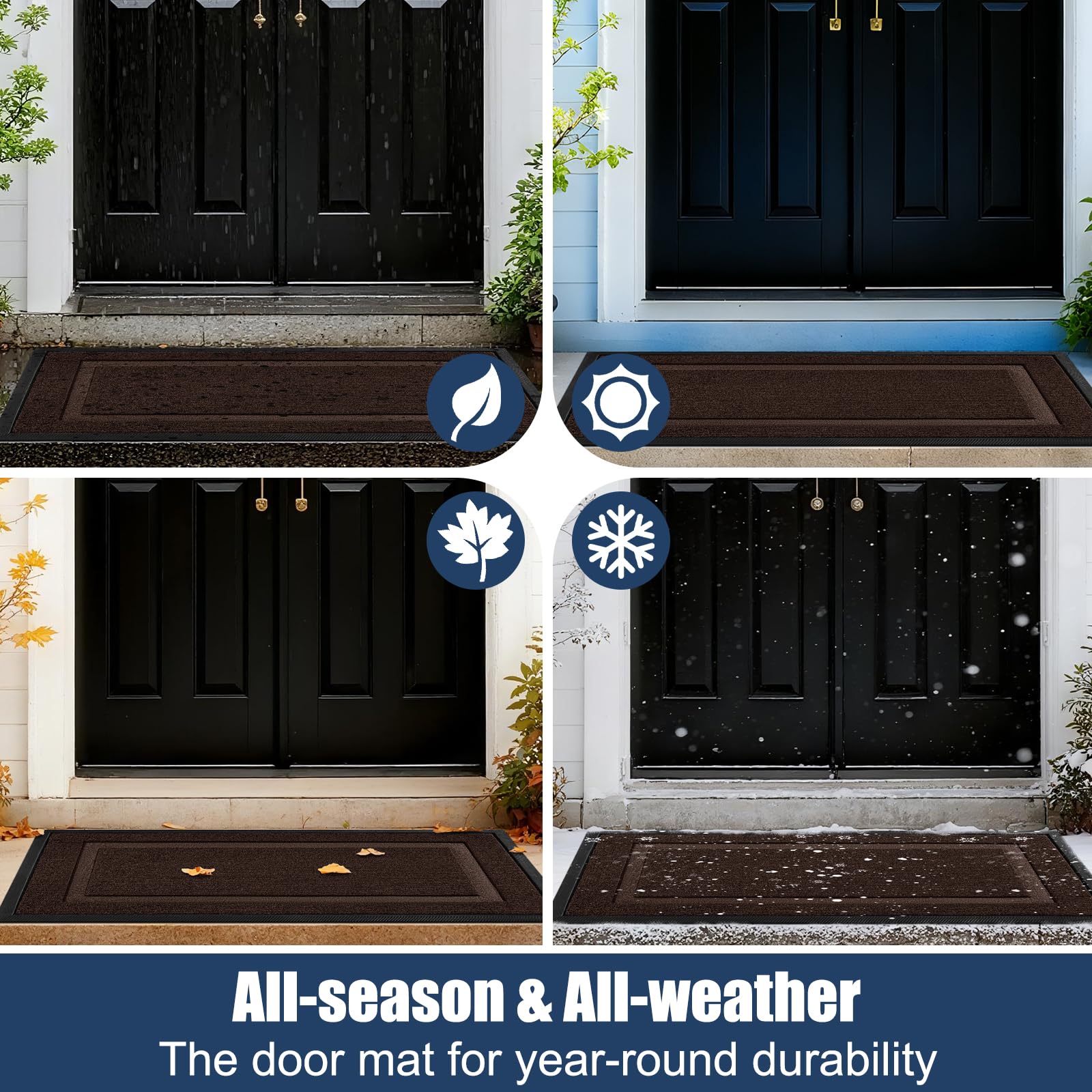 IM HOME low-profile 0.4-inch mat fits under doors with ease