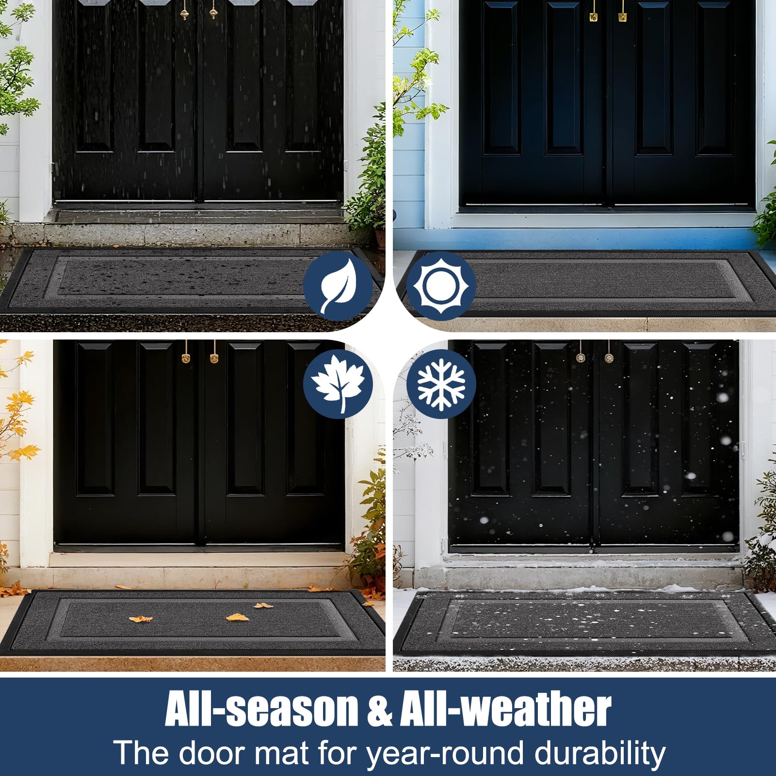 IM HOME natural rubber backing prevents slipping on wet floors.
