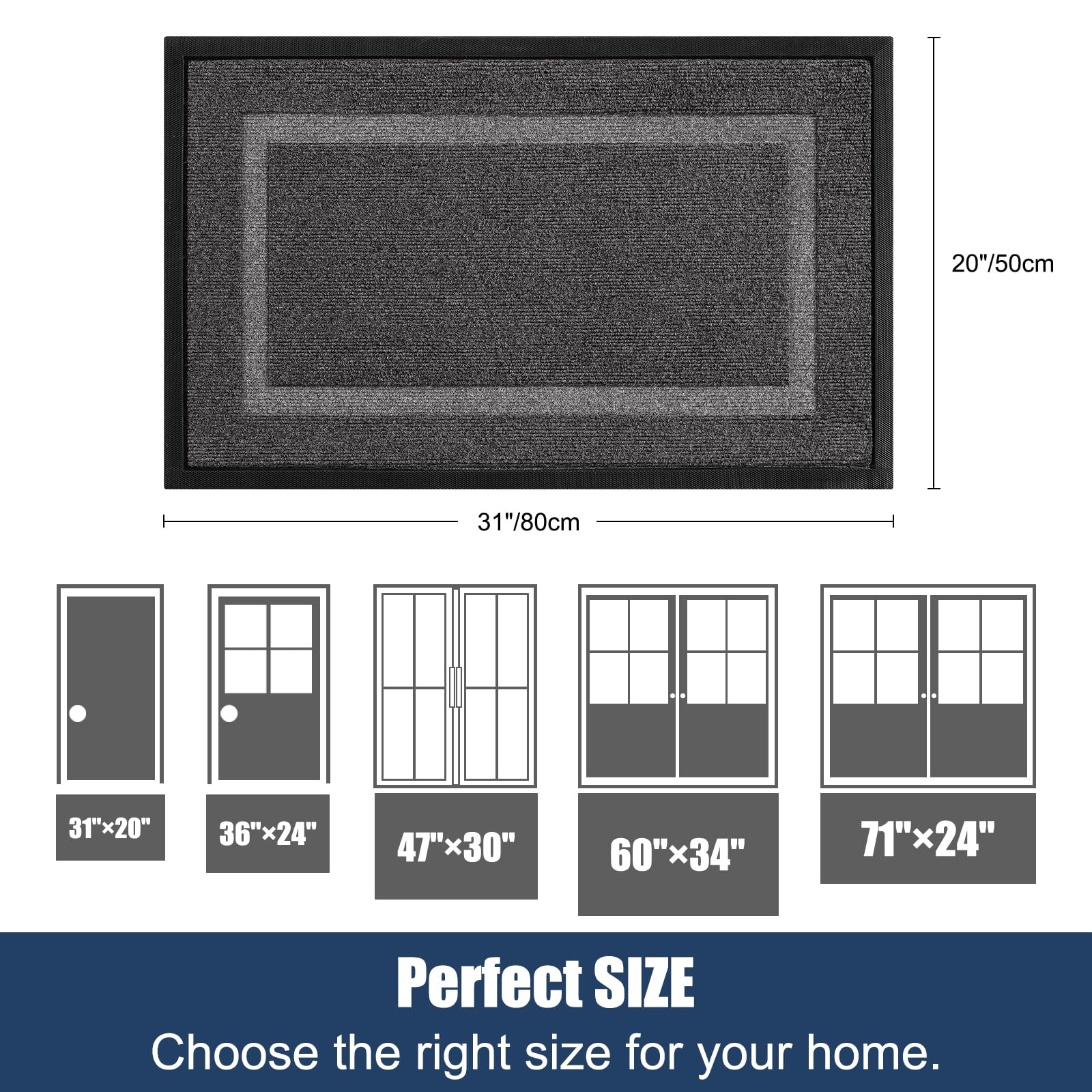 IM HOME outdoor entrance mat captures dirt and water to protect interior floors.
