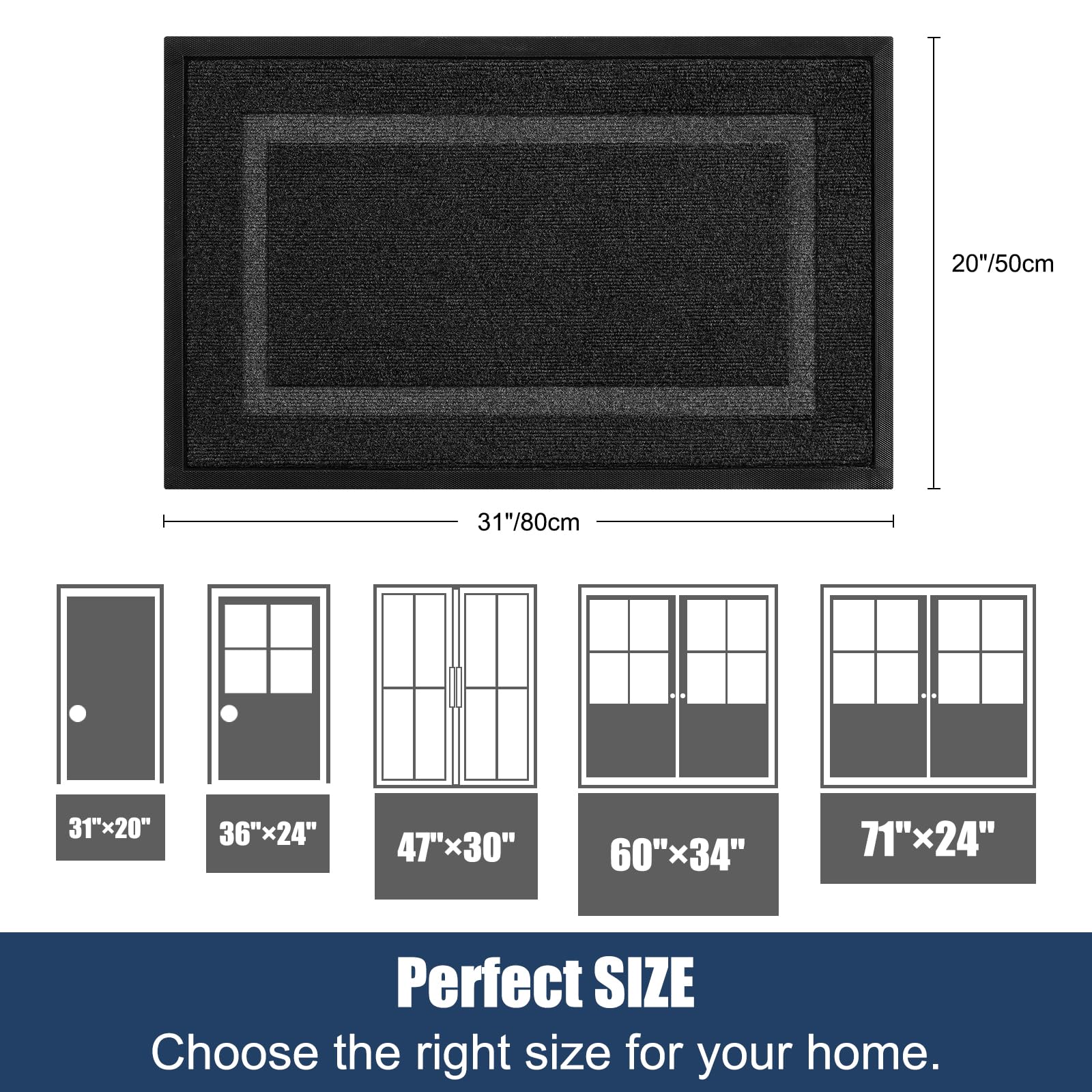 IM HOME waterproof door mat suited for patios and entryways