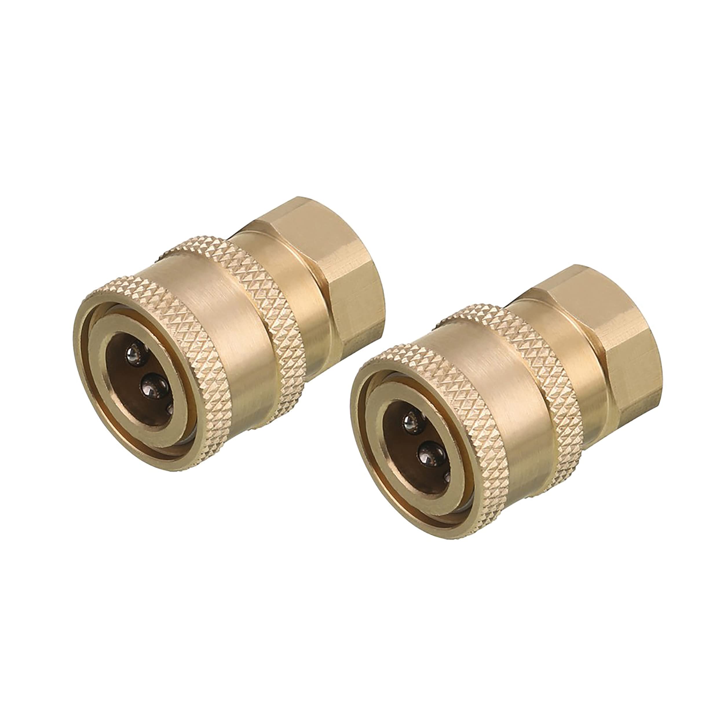 RIDGE WASHER brass coupler with one-fourth quick connect to female NPT for secure connections.
