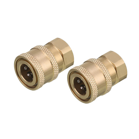RIDGE WASHER brass coupler with one-fourth quick connect to female NPT for secure connections.