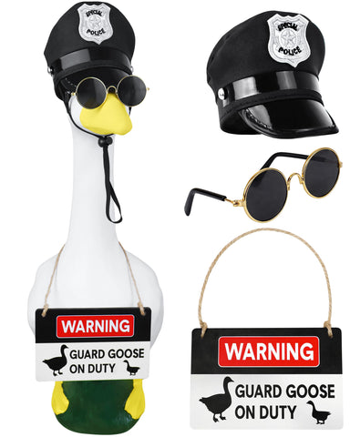 Horolam Porch Goose Outfits – 17/23-Inch Yard Guard Goose Costume with Sign, Hat & Sunglasses