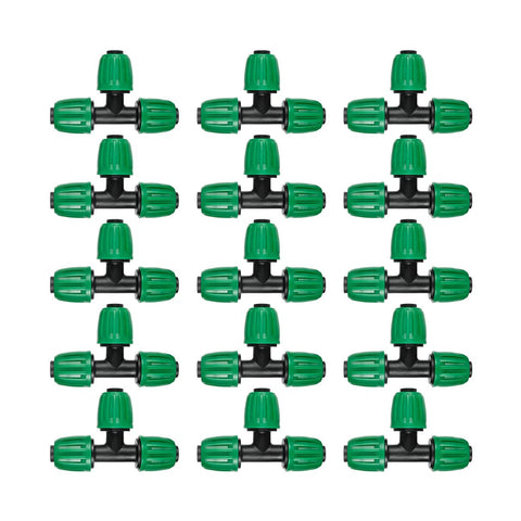 FULAIERGD 15 Pack 1/2-In Drip Tee Fittings Barbed Lock Nut T Connectors for 1/2-In Tubing