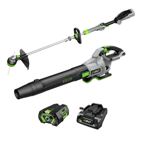 EGO POWER+ Combo: Cordless Trimmer & Blower with POWERLOAD, 56V, 670 CFM / 180 MPH