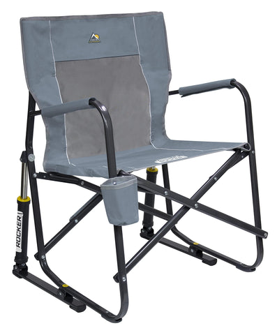 GCI Outdoor Freestyle Rocker Camping Chair | Portable Folding Rocker with Cup Holder – Grey